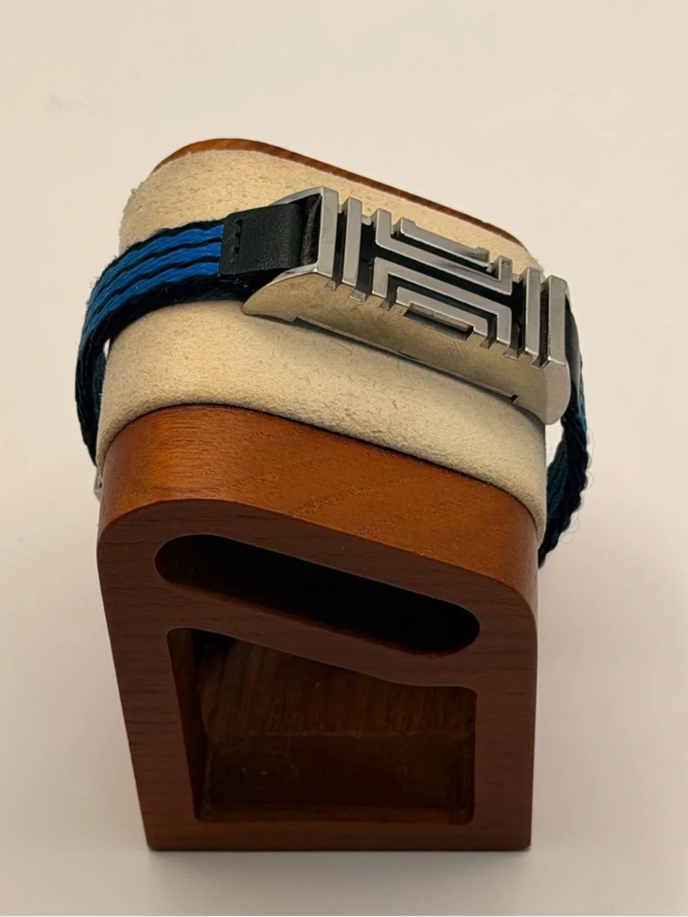 Tory Burch Fitbit Flex Watch Band, Silver/Blue Leather Band, Lux, Fitness Tracke